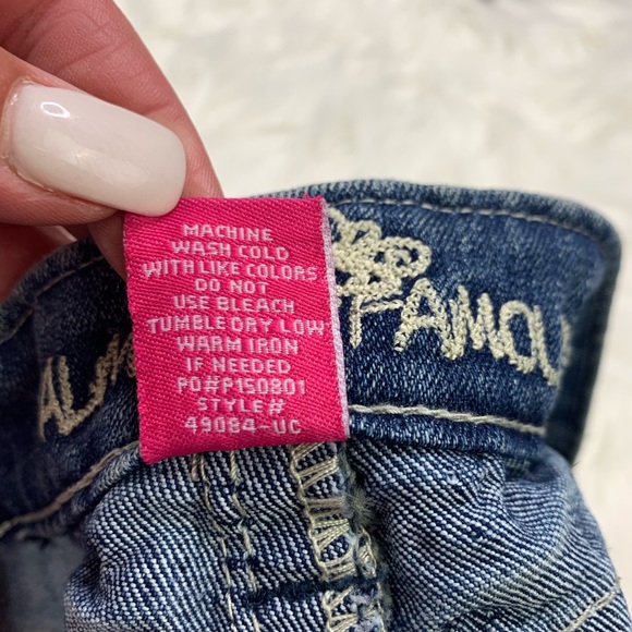 SOLD! Rolled Hem Distressed Denim Booty Shorts - Picture 5 of 6